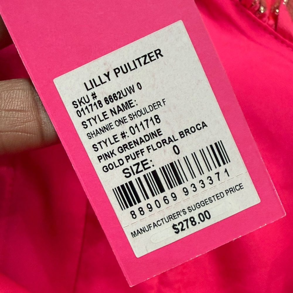 Lilly Pulitzer Vibrant Pink One-Shoulder Dress - Picture 9 of 10